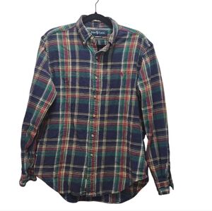 Vintage Genuine Ralph Lauren Mountain Equipment Plaid Flannel Men's Size L Red